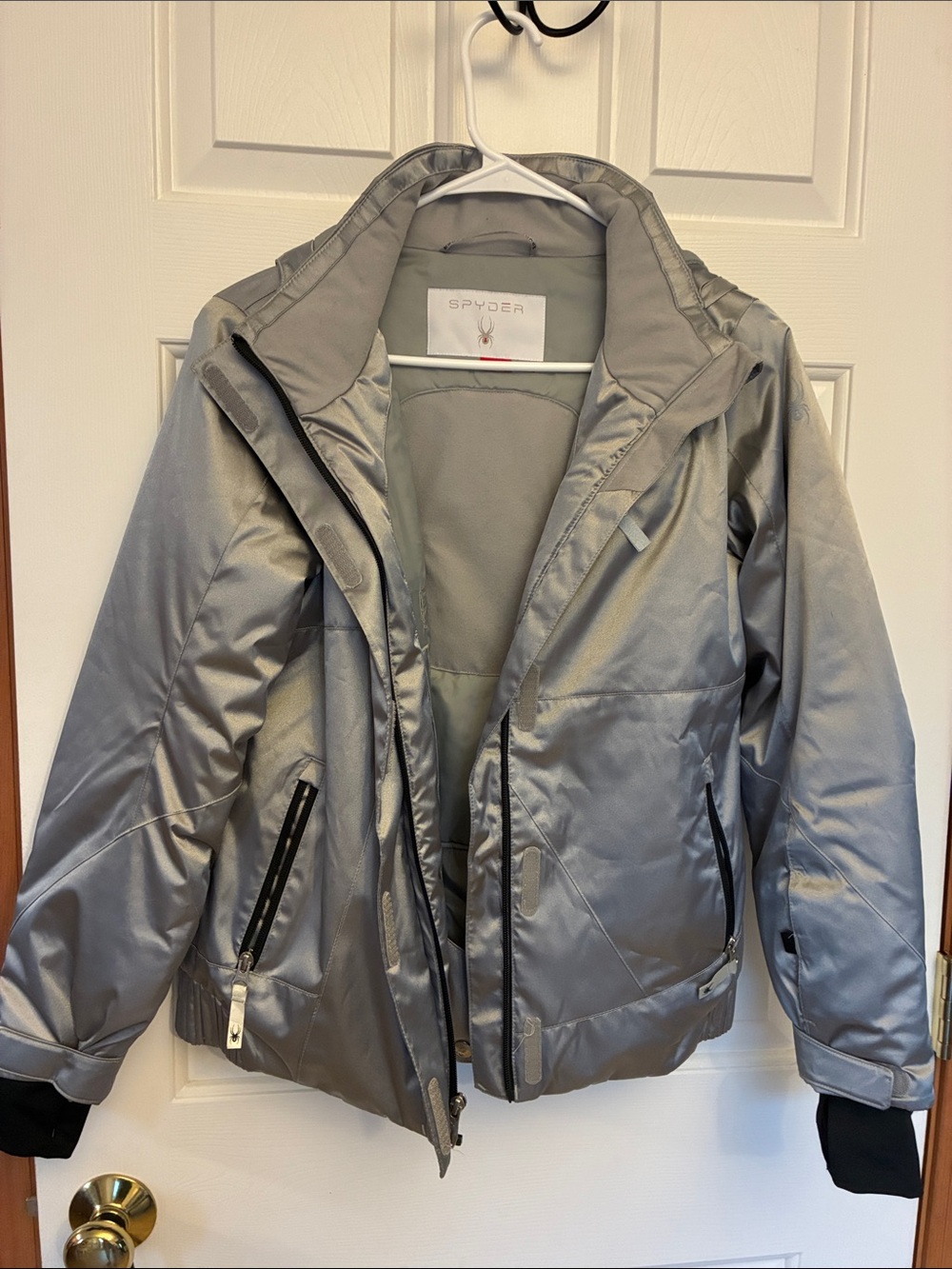 Spyder Kids Metallic Silver Gray Insulated Ski Jacket Size 16